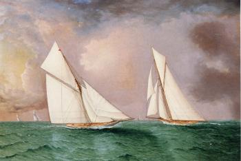 詹姆斯 E 巴特斯沃思 Vigilant and Valkyrie II in the 1893 America's Cup Race